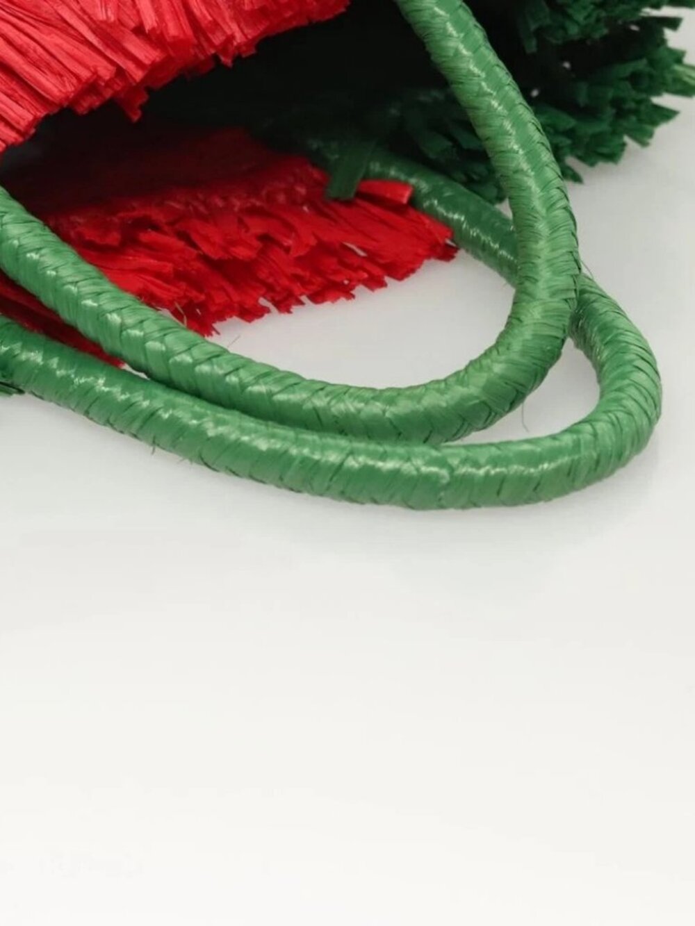 GUCCI Hand Bag Straw Green Red 524810 Auth - Picture 9 of 16